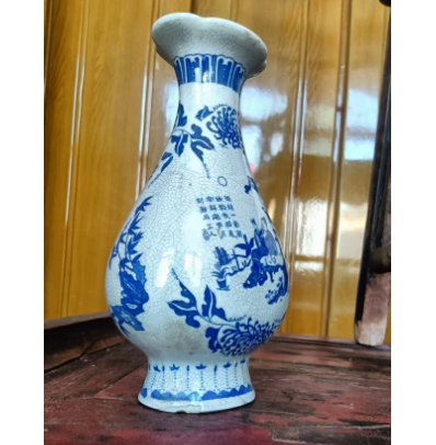 清康熙青花人物玉壶春瓶-汇观艺术
